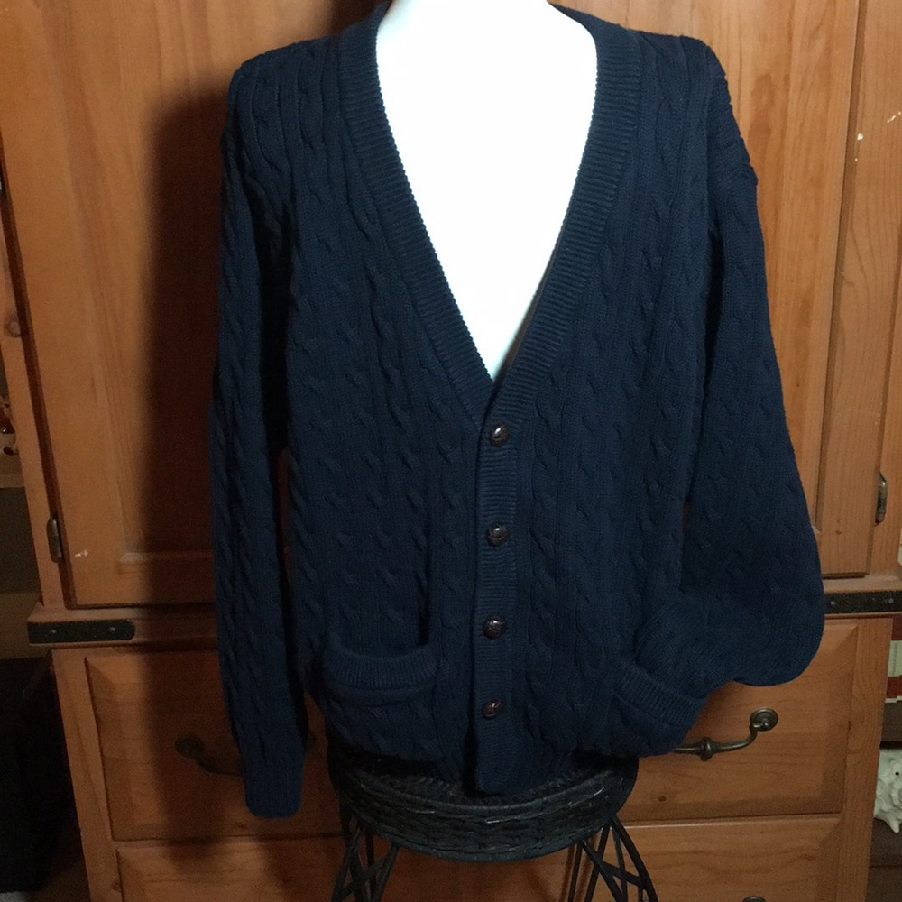 VTG PRESWICK & MOORE BUTTON FRONT COTTON SWEATER